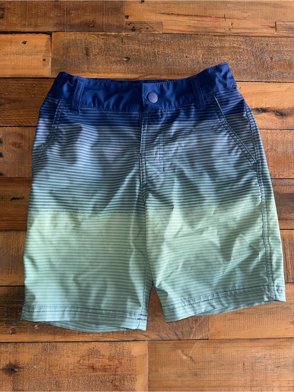 art class Blue and White Striped Swim Shorts